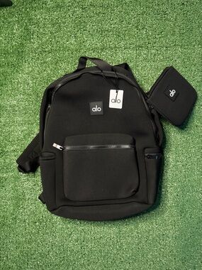 ALO Yoga Black Neoprene Daypack with Matching Pouch